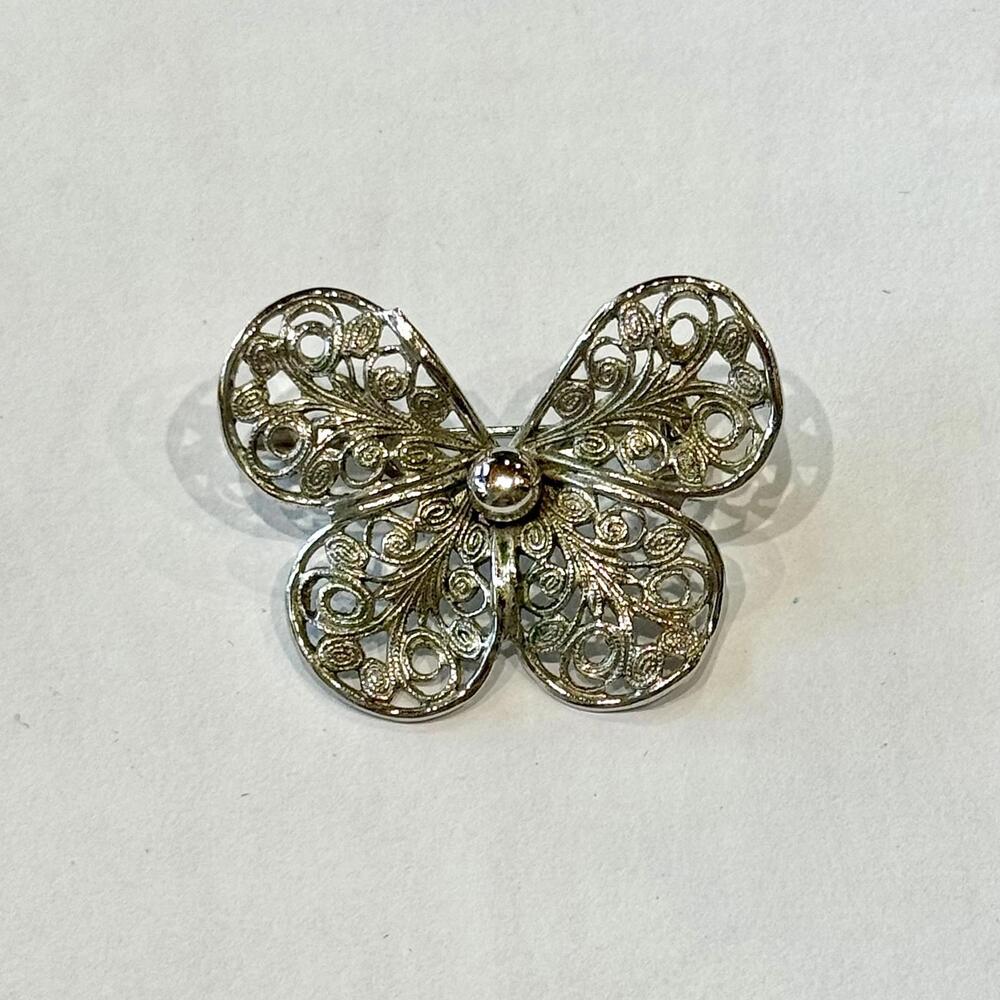 Vintage Butterfly Rhinestone Brooch Pin Jewelry Shawl Bag